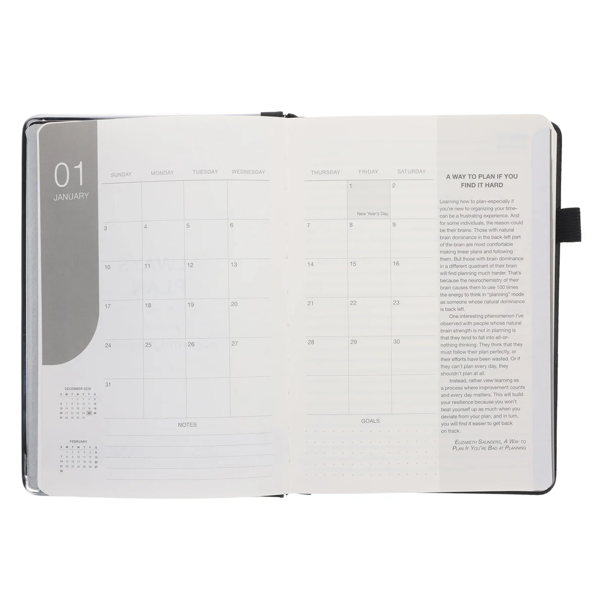 2027 A5 Business Diary - Daily Planner - Linea Black - Imitation Leather - Image 6