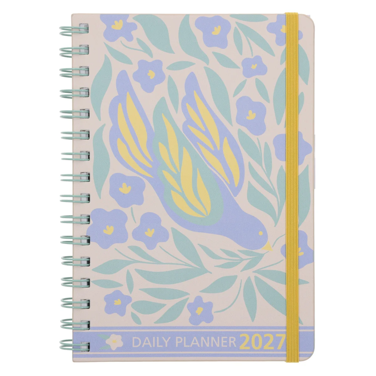 2027 A5 Diary - Daily Planner - Floral Bird - Wirebound - Image 3
