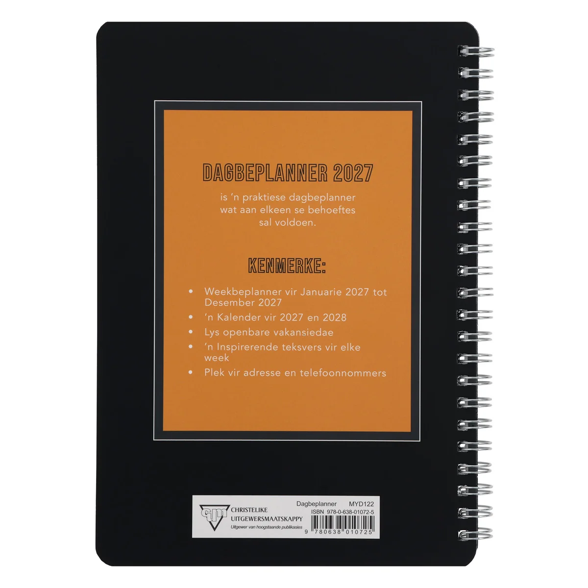 2027 Dagboek - Dagbeplanner - Niks Is Onmoontlik vir God Nie - Ringbind - Image 2