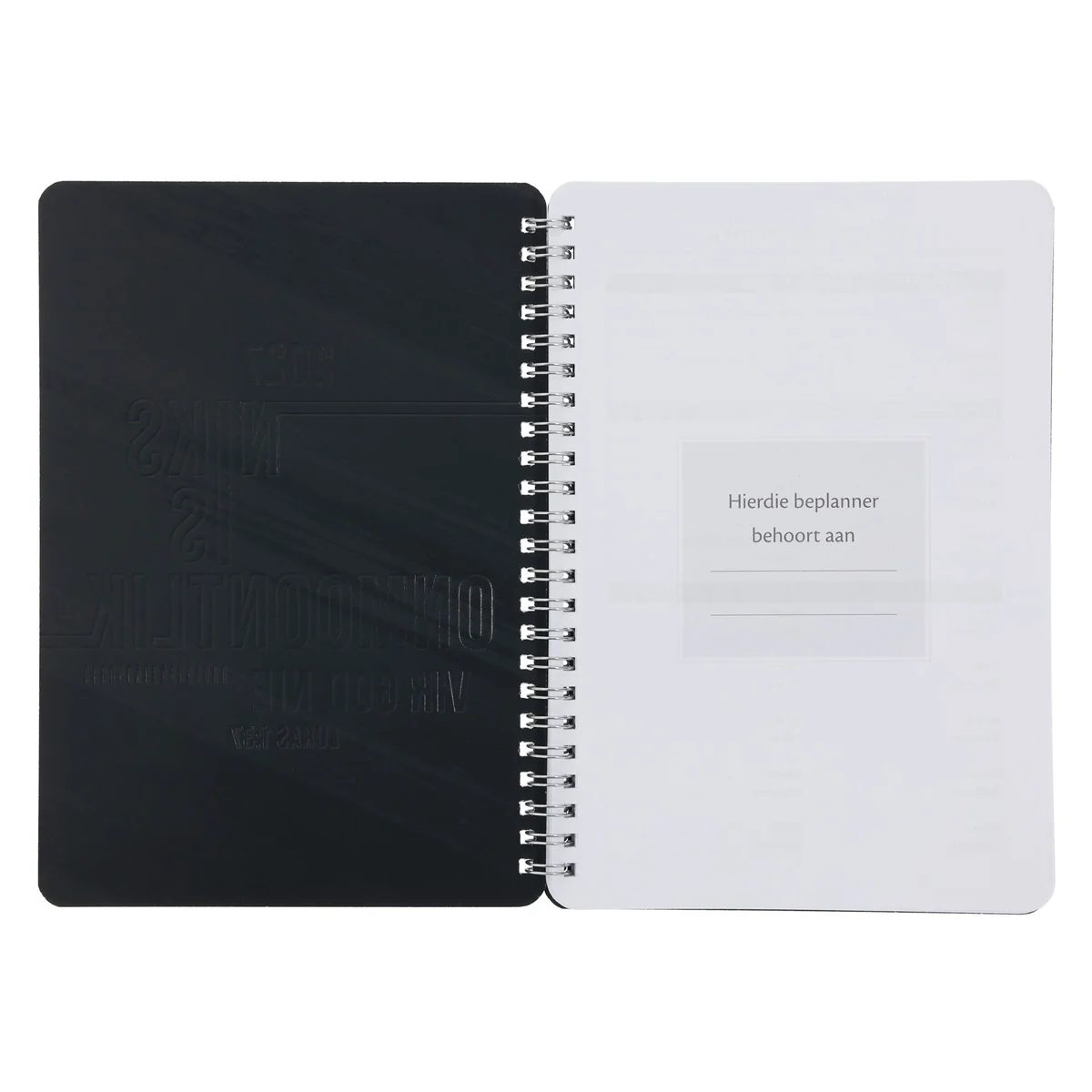 2027 Dagboek - Dagbeplanner - Niks Is Onmoontlik vir God Nie - Ringbind - Image 4