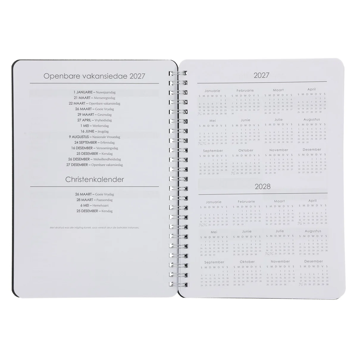 2027 Dagboek - Dagbeplanner - Niks Is Onmoontlik vir God Nie - Ringbind - Image 5