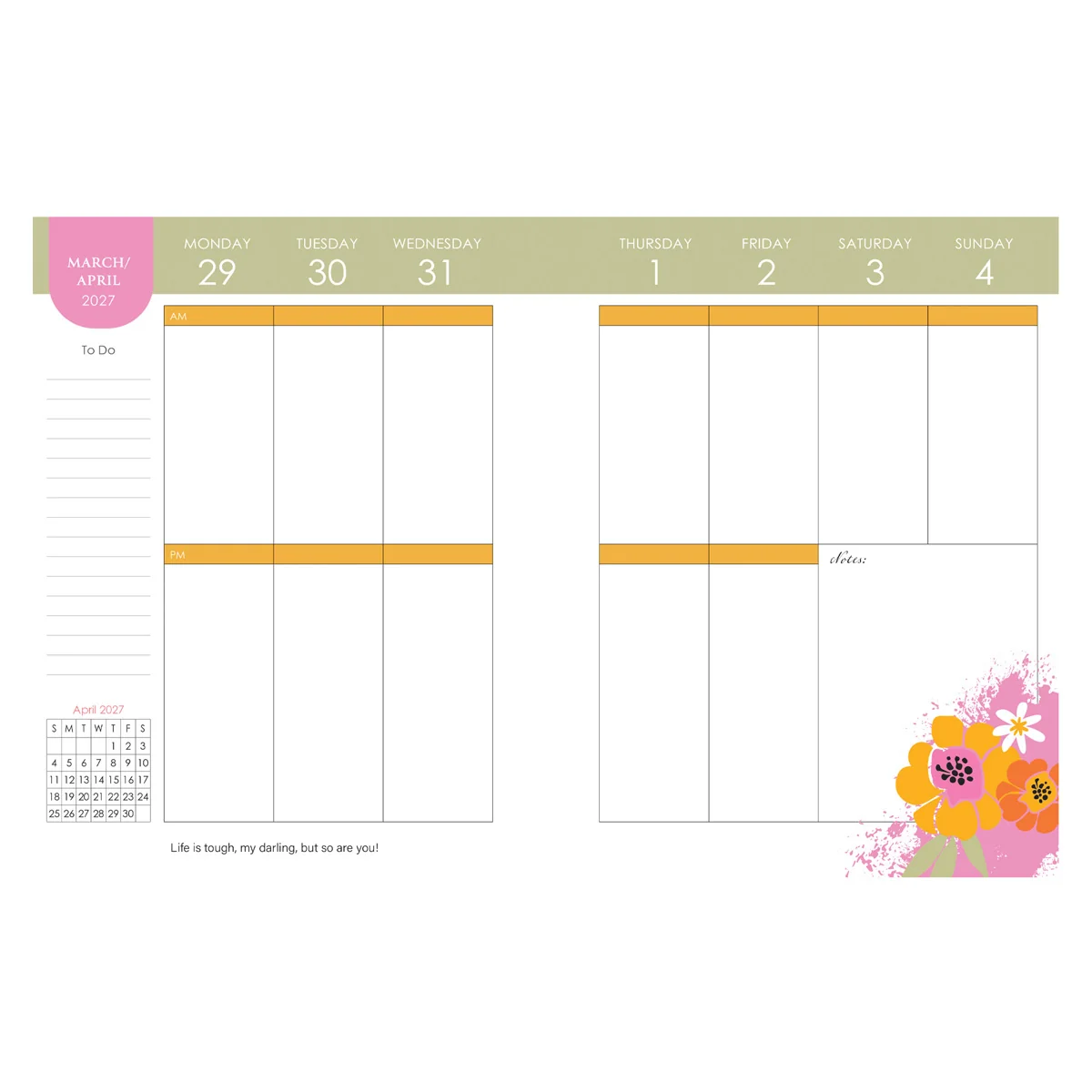 2027 Diary - 18-Month Planner for Women - Anything Is Possible - Wirebound - Image 4