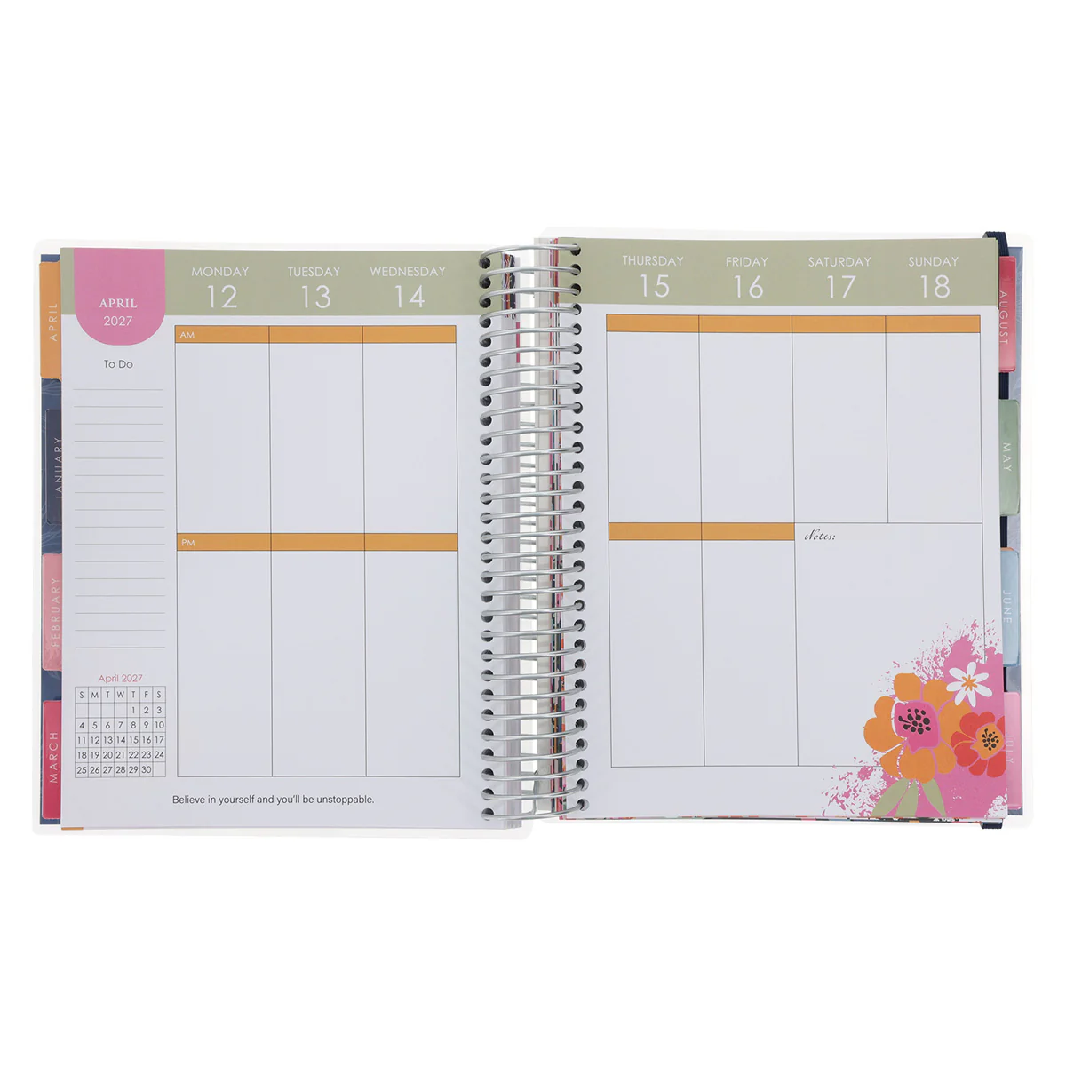 2027 Diary - 18-Month Planner for Women - Grateful and Blessed - Wirebound - Image 7