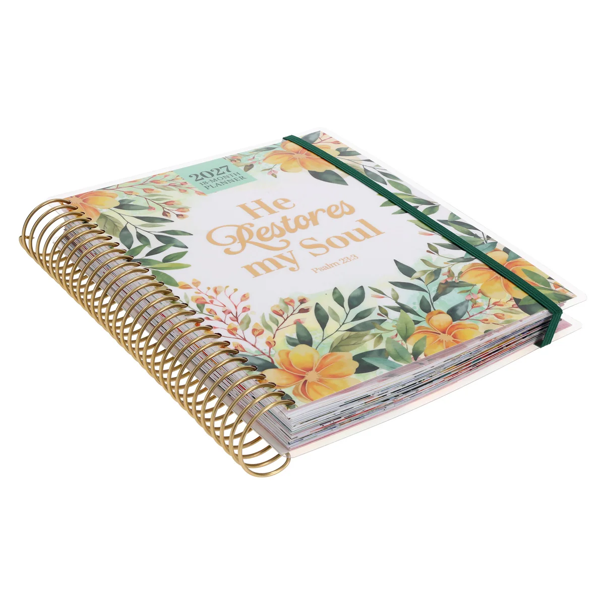 2027 Diary - 18-Month Planner for Women - He Restores My Soul - Wirebound - Image 3