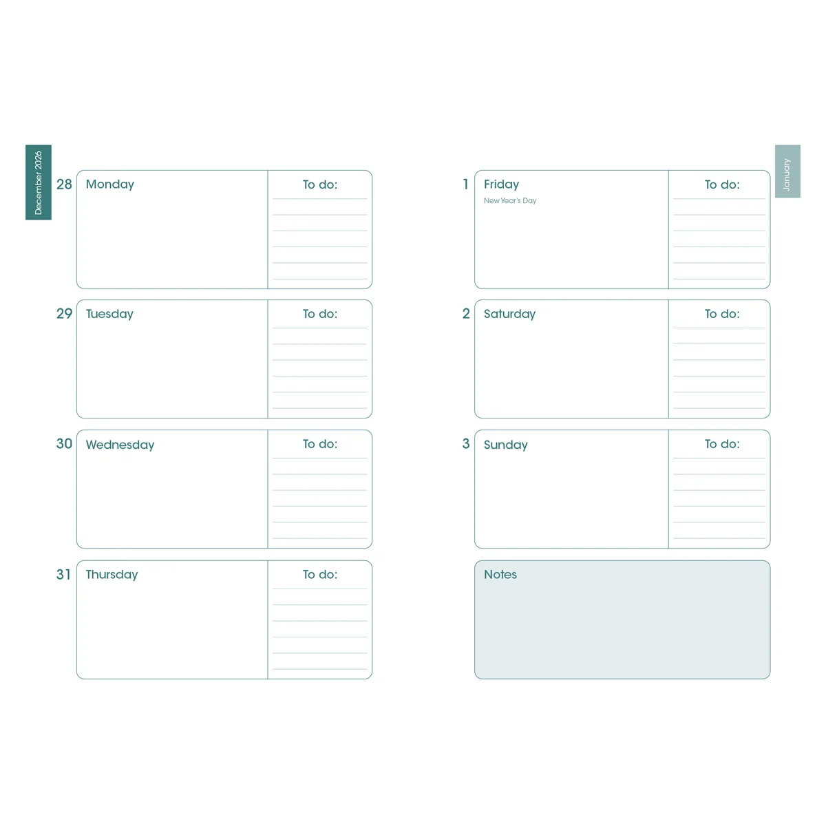 2027 Diary - Daily Planner - Inspirational - Aspire to Inspire - Wirebound - Image 4
