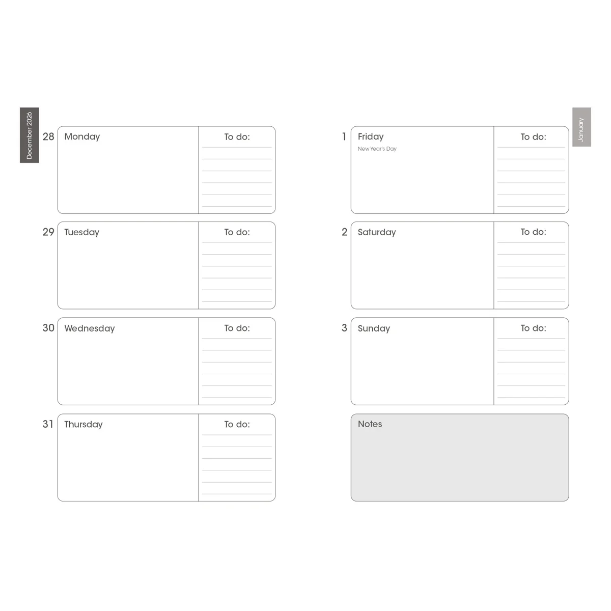 2027 Diary - Daily Planner - Inspirational - Kind Brave Curious - Wirebound - Image 4