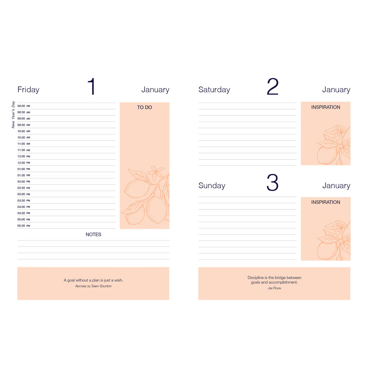 2027 Diary - Daily Planner - Lifestyle for Women - Moroccan Tiles - Hardcover - Image 3