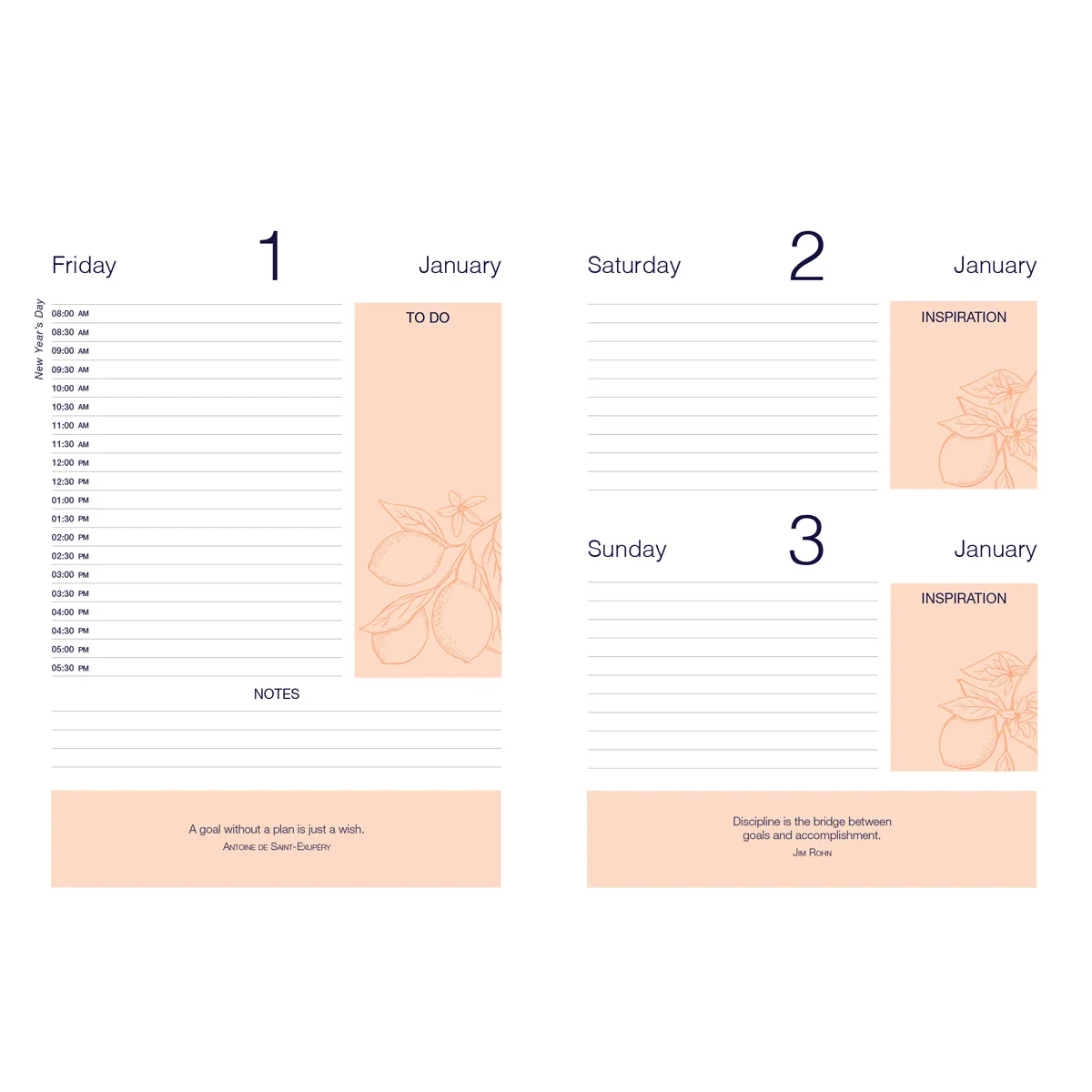 2027 Diary - Daily Planner - Lifestyle for Women - Moroccan Tiles - Imitation Leather - Image 4