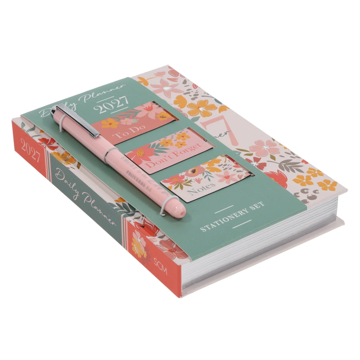 2027 Diary - General Christian Daily Planner for Women - Coral - Hardcover with Stationery Set - Image 3