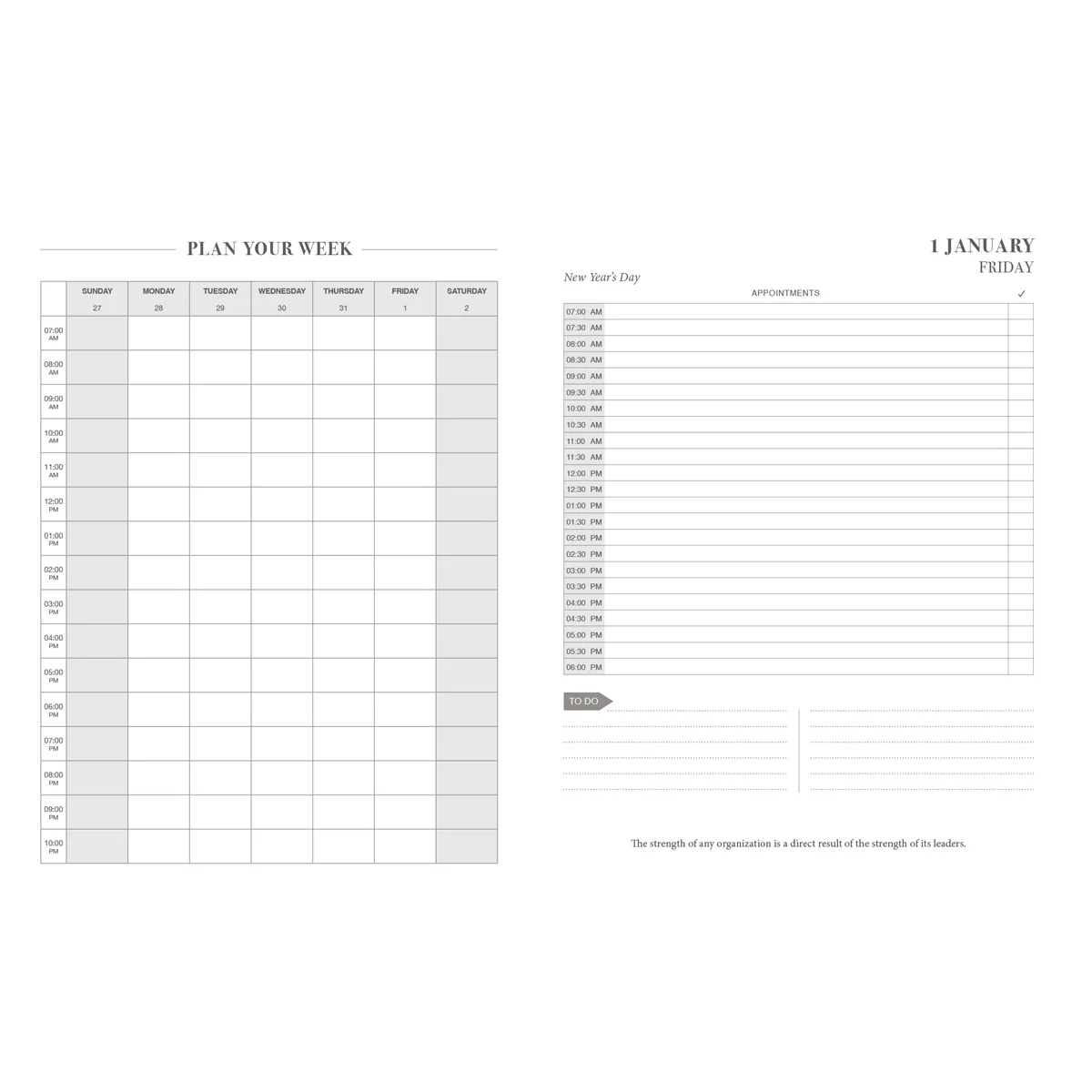 2027 John Maxwell A4 Diary - Daily Planner - Black - Imitation Leather - Image 3