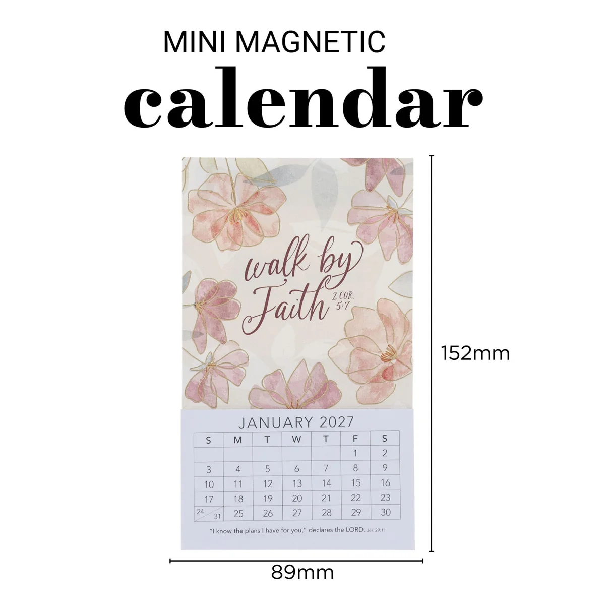 2027 Mini Magnetic Calendar - Walk by Faith - Image 3