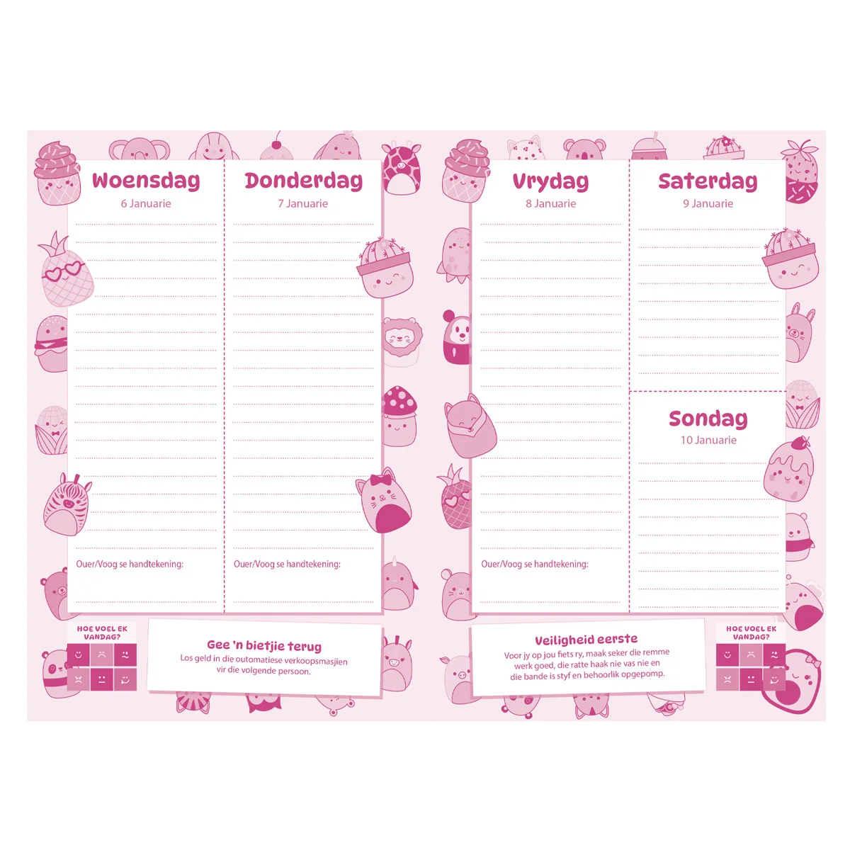 2027 Skooldagboek - Dagbeplanner vir Meisies - Sagteband - Image 2