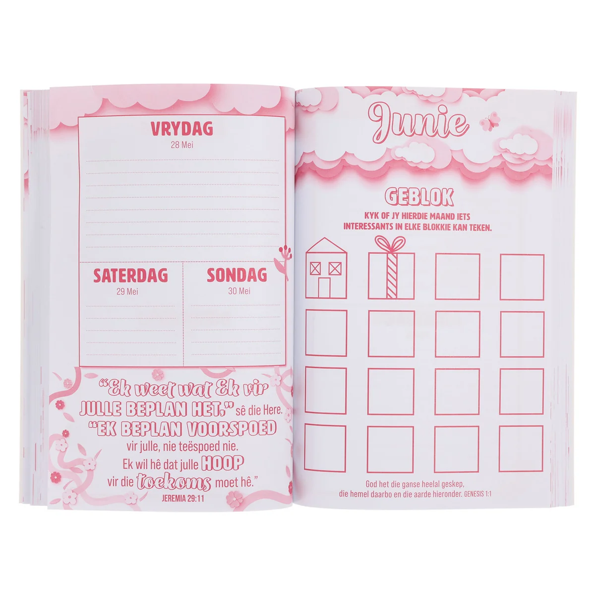 2027 Skooldagboek met Bybelverse om in te Kleur - Dagbeplanner vir Dogters - Sagteband - Image 6