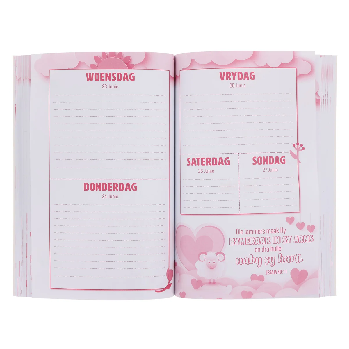 2027 Skooldagboek met Bybelverse om in te Kleur - Dagbeplanner vir Dogters - Sagteband - Image 7