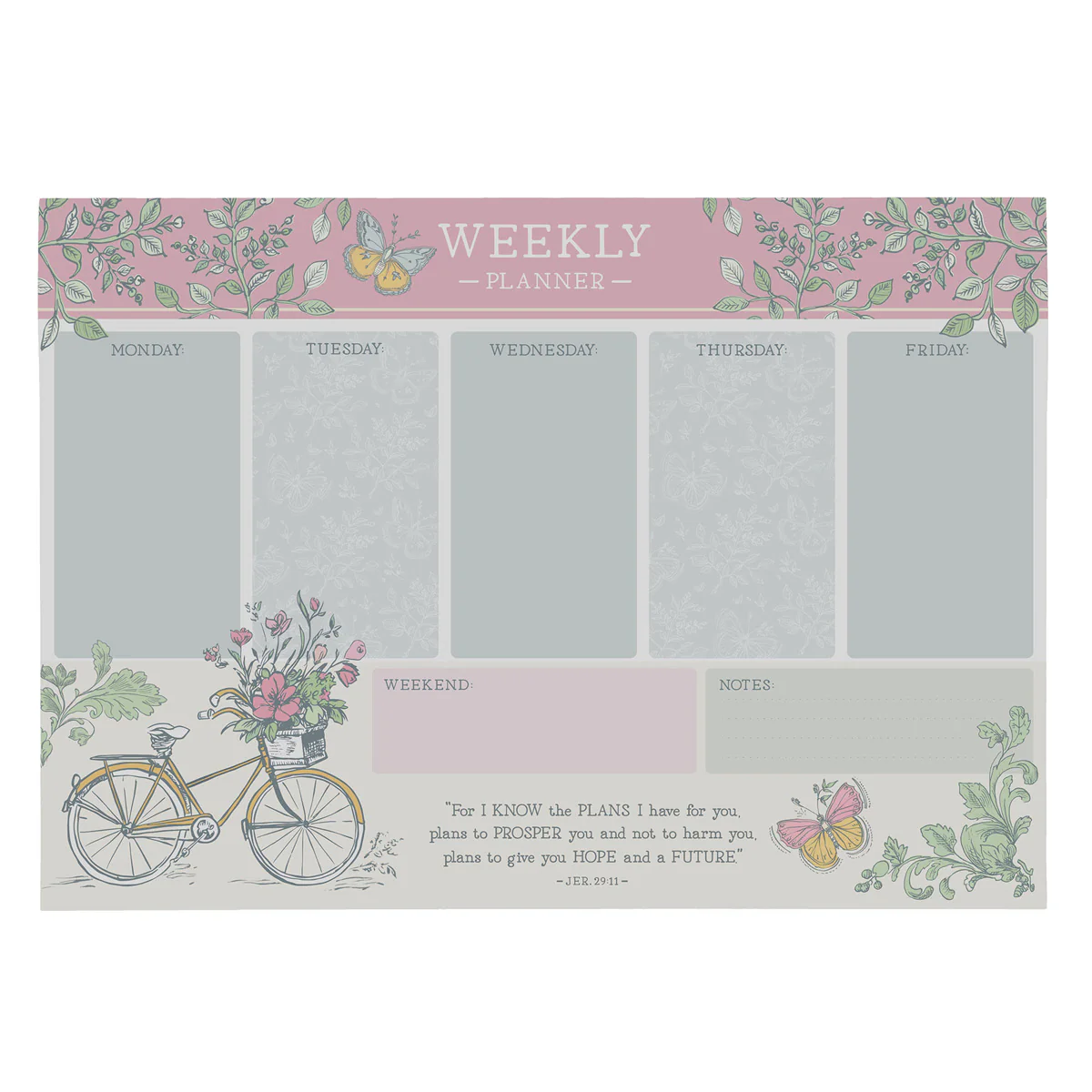 A4 Weekly Desk Planner - For I Know the Plans