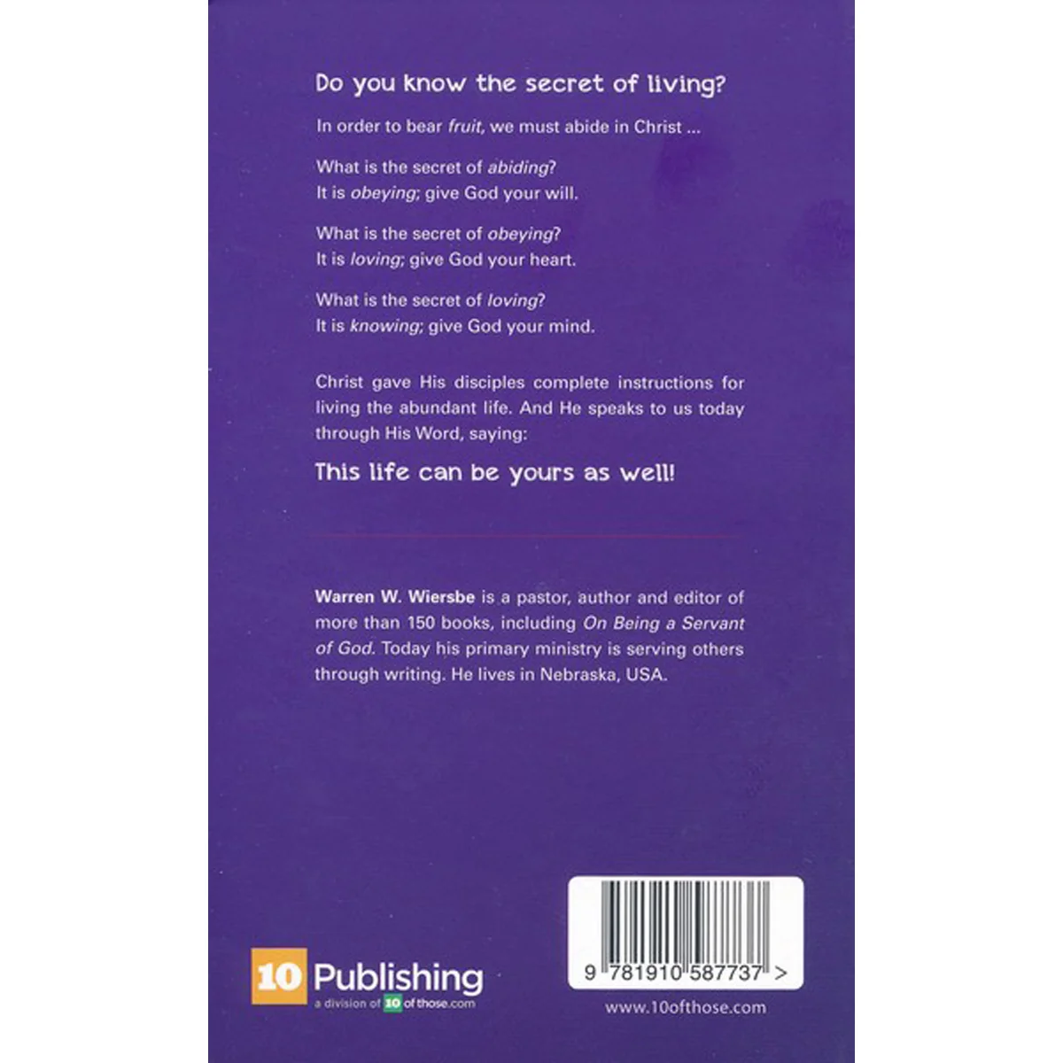 Abide: Understanding The Secrets Of Living For Jesus (Paperback) - Image 2