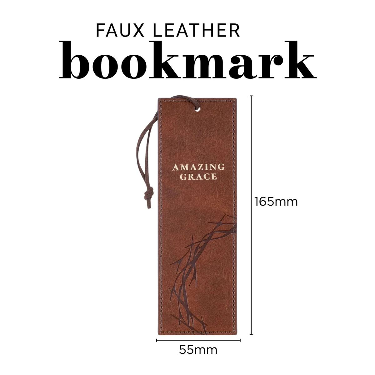Amazing Grace Crown of Thorns Faux Leather Bookmark - Image 3