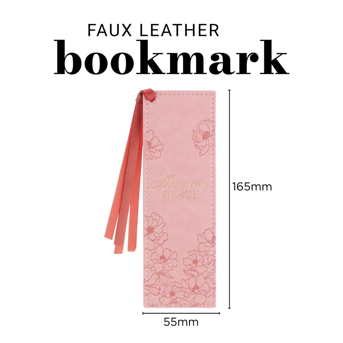 Amazing Grace Pink Faux Leather Bookmark - Image 2