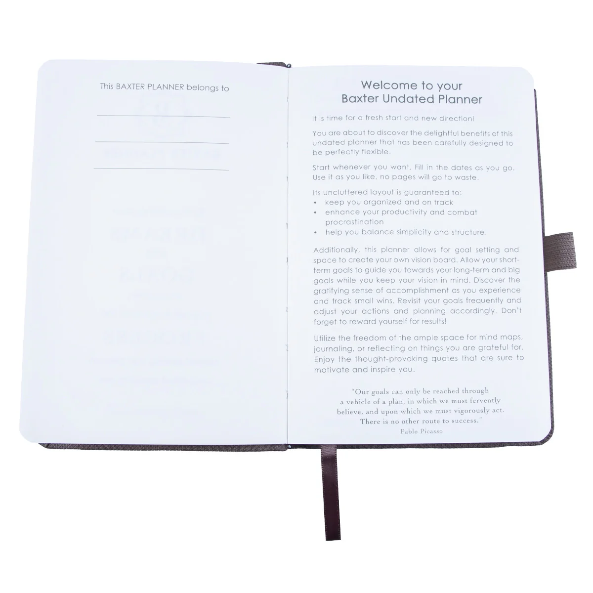 Baxter Undated Planner Pocket Edition Grey (Durable Synthetic Fiber Flexcover) - Image 5