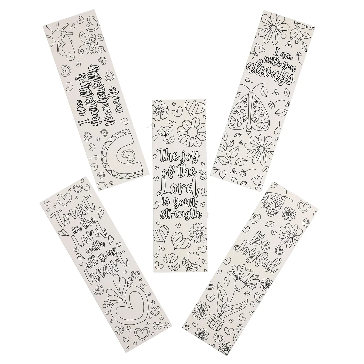 Be Joyful Five-Piece Coloring Bookmark Set - Image 3