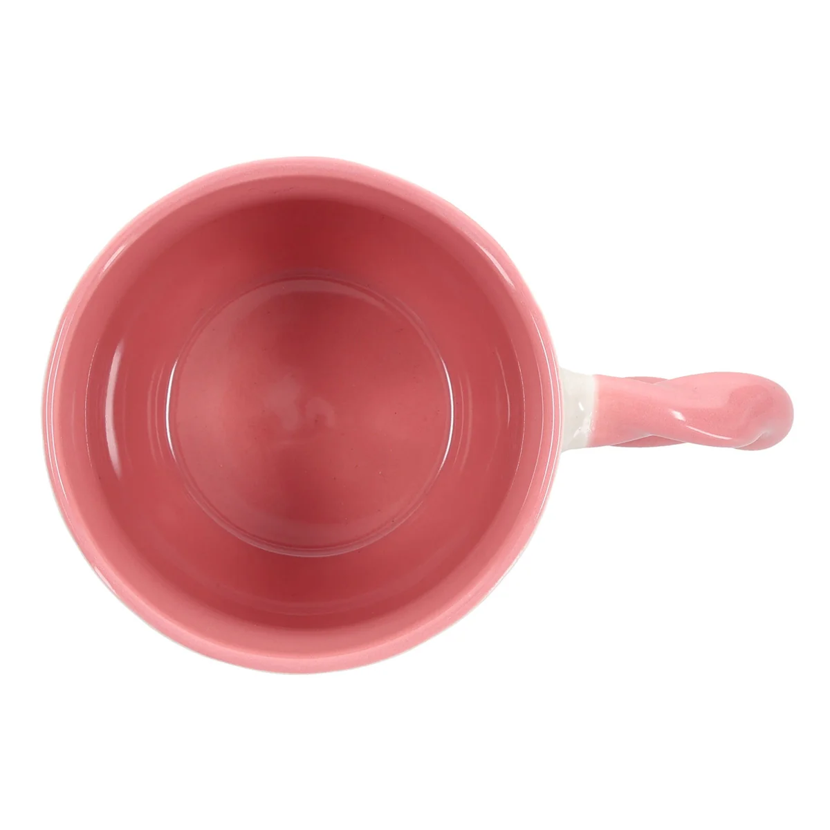 Be Still and Know Ceramic Mug with Pink Interior and Handle - Image 3