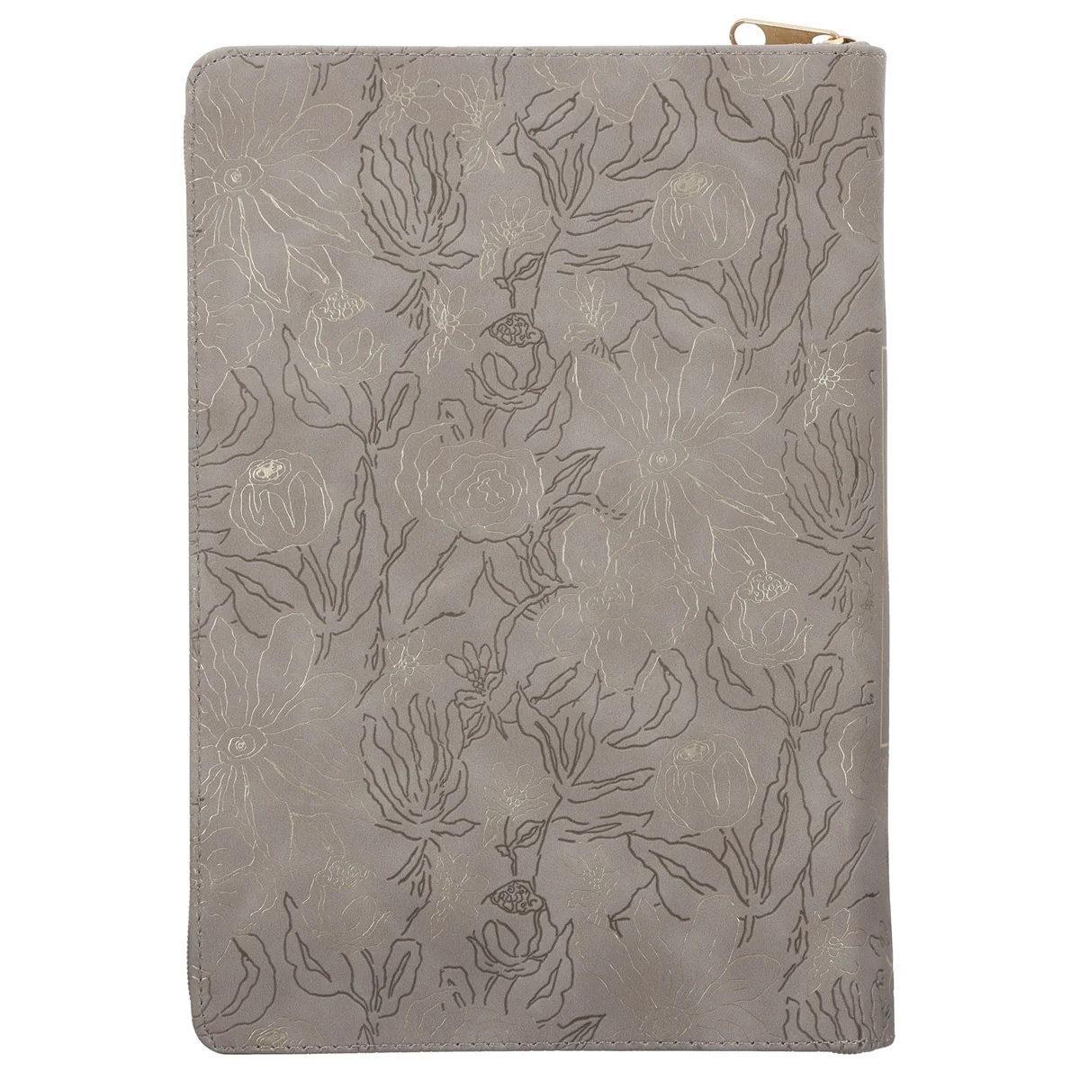 Be Still and Know Floral Beige Faux Leather Journal with Zipped Closure - Image 2