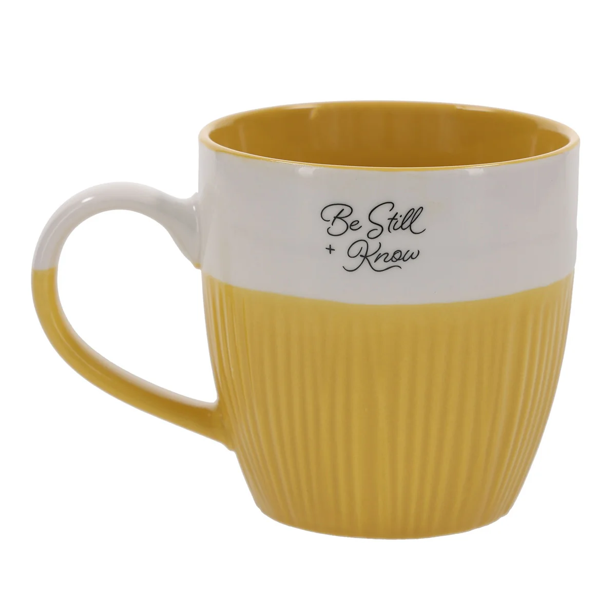 Be Still and Know Yellow Ceramic Mug - Image 2