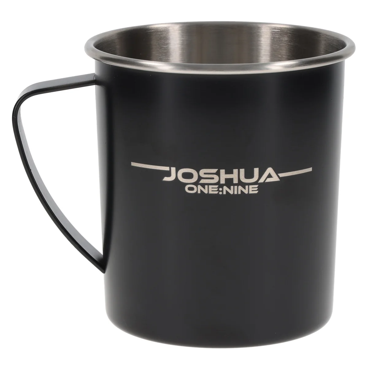 Be Strong and Courageous Black Stainless Steel Camp Style Mug - Image 2