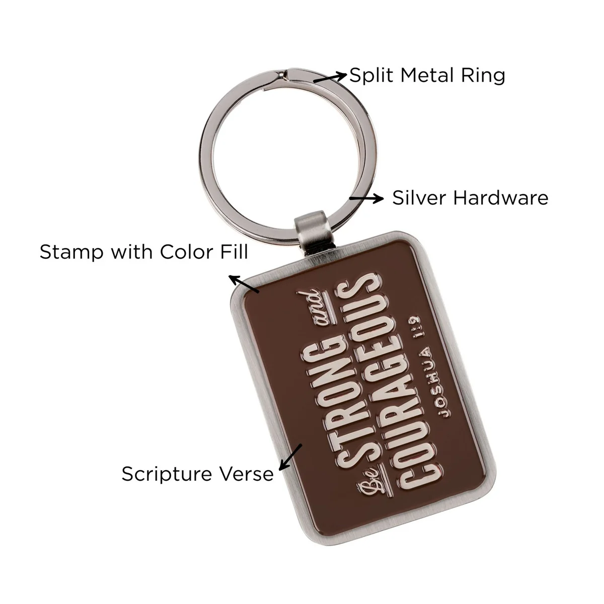 Be Strong and Courageous Metal Keychain - Image 5