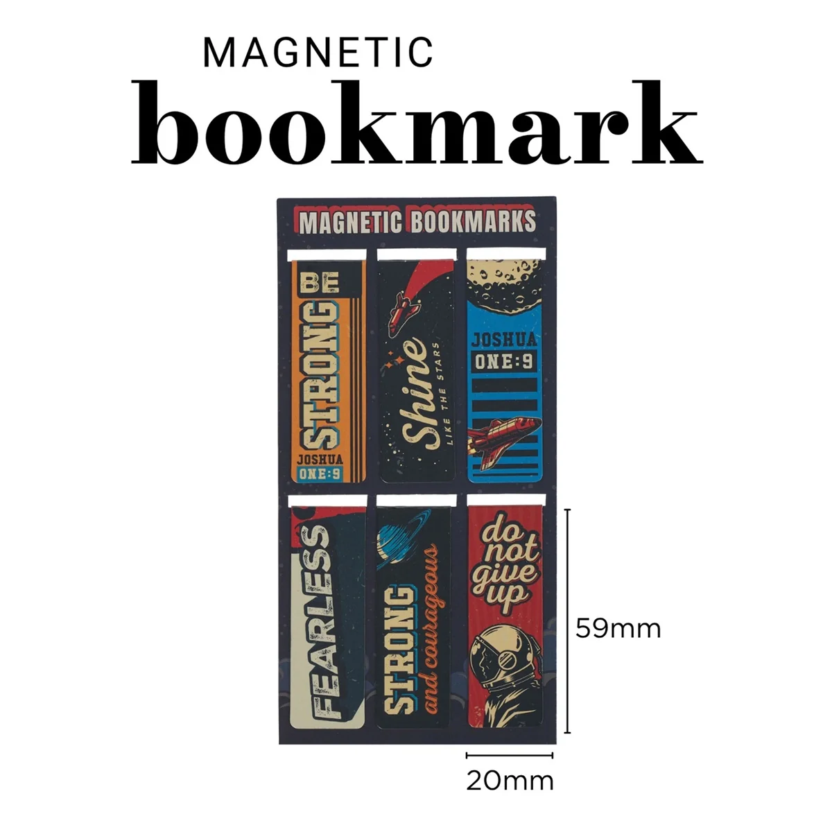 Be Strong and Courageous Six-Piece Magnetic Bookmark Set - Image 3