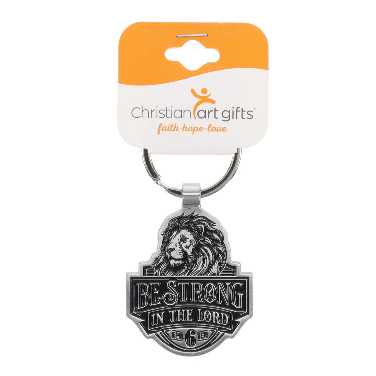 Be Strong in the Lord Lion Metal Key Ring - Image 3