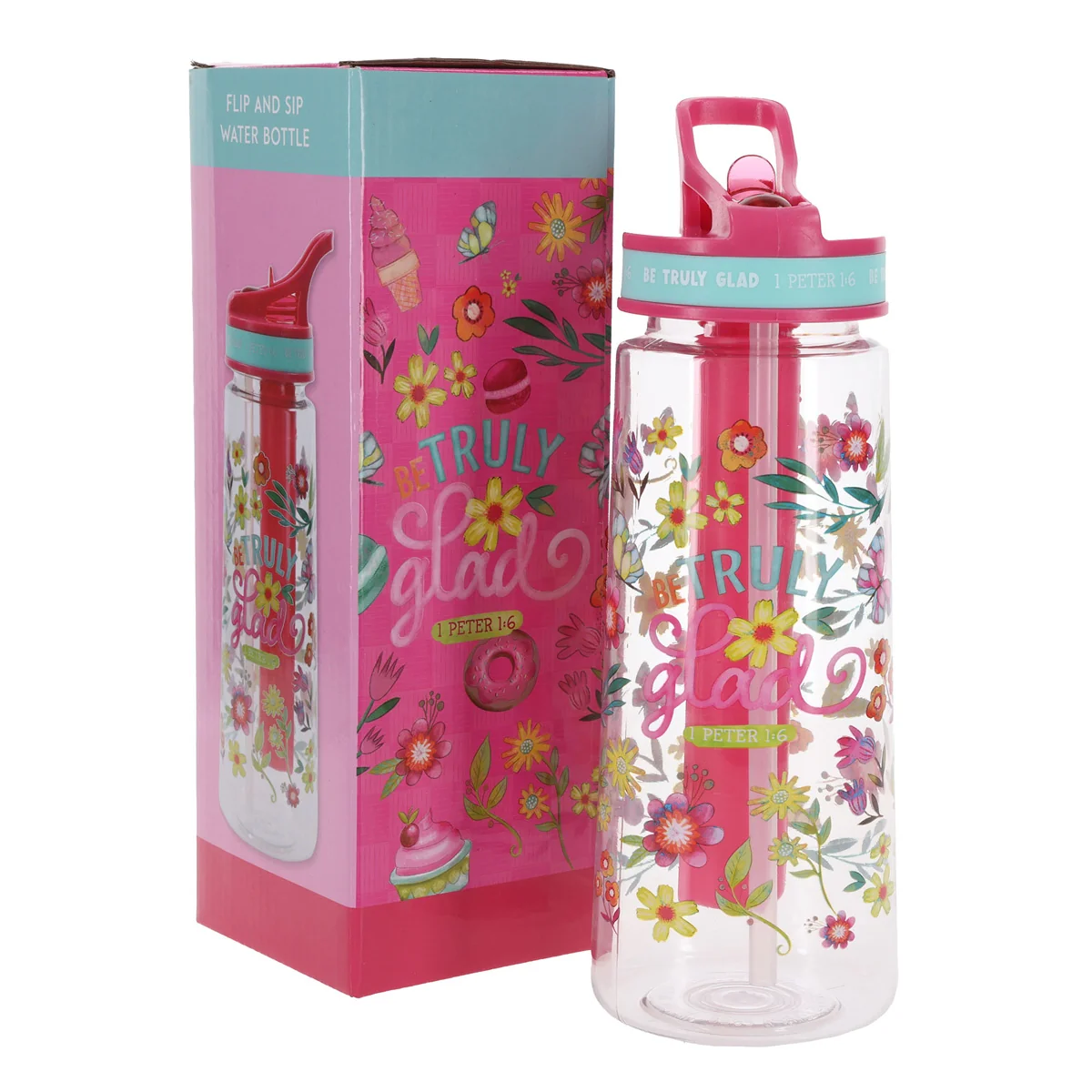 Be Truly Glad Plastic Water Bottle - Image 4