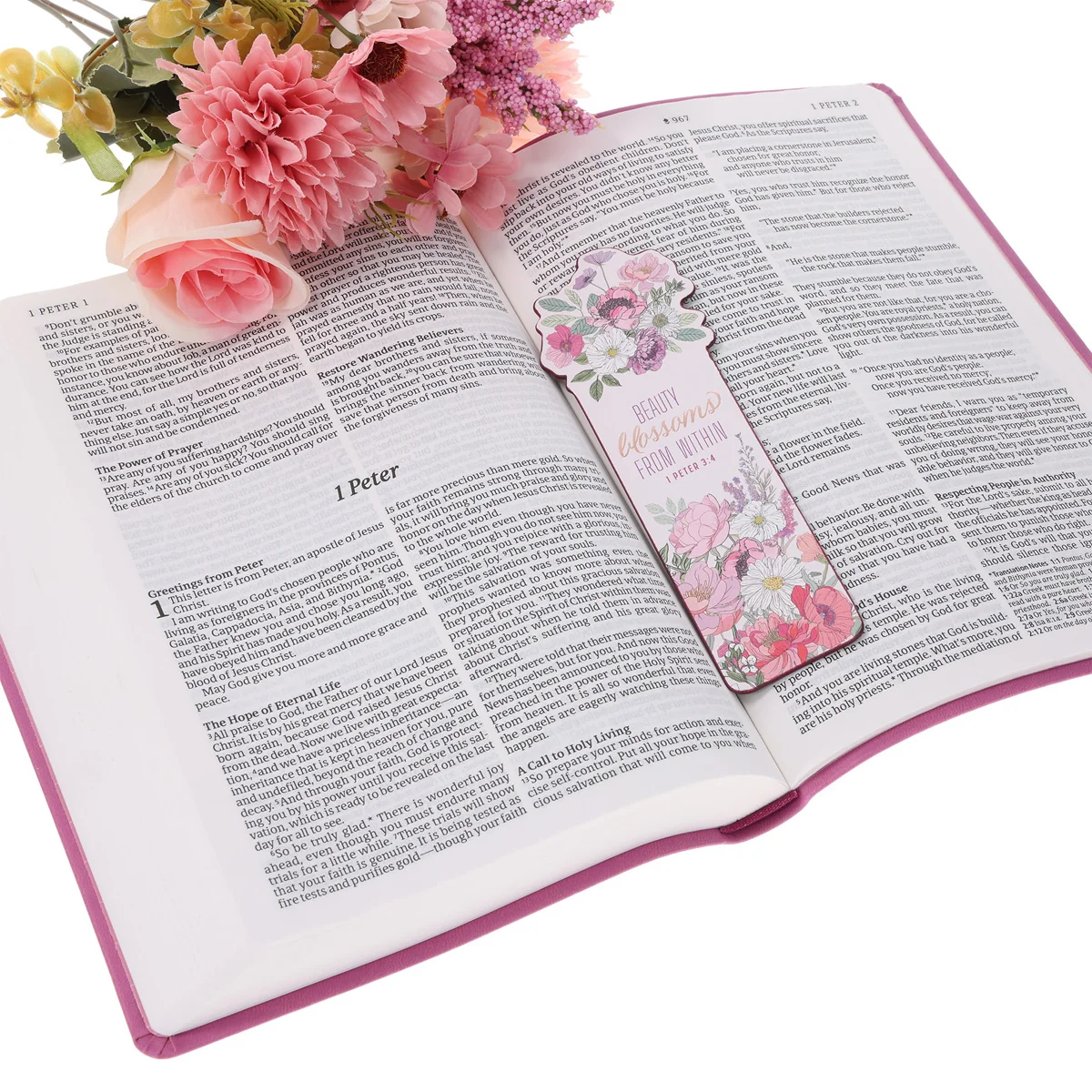 Beauty Blooms from Within Faux Leather Bookmark - Image 3