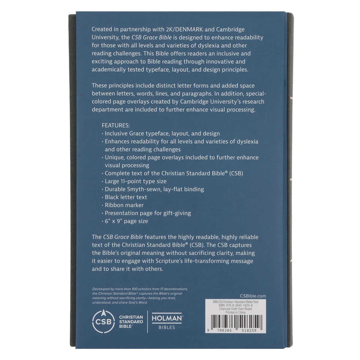 CSB Charcoal Hardcover Grace Dyslexia Friendly Bible Large Print - Image 7