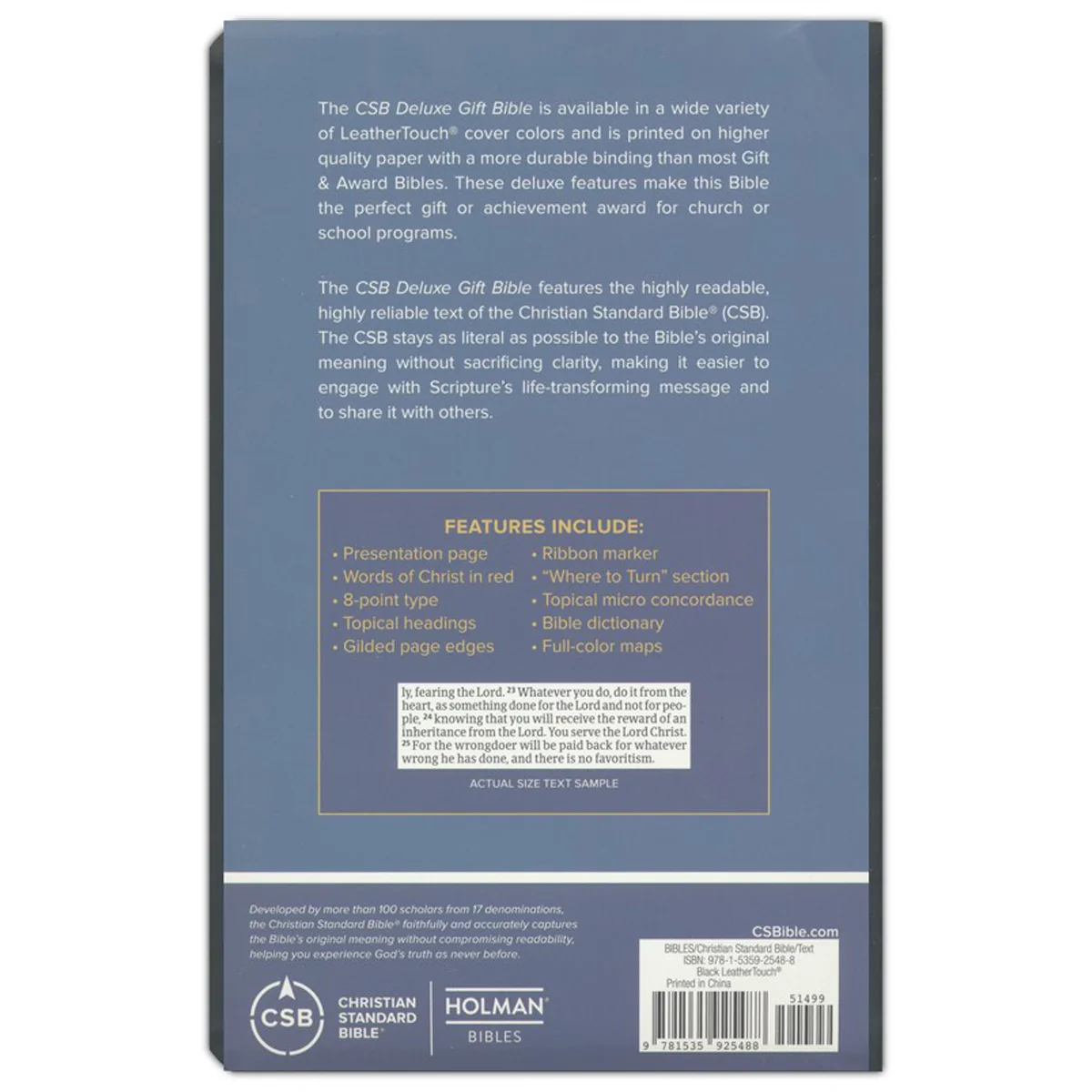 CSB Deluxe Gift Bible Black (Imitation Leather) - Image 2