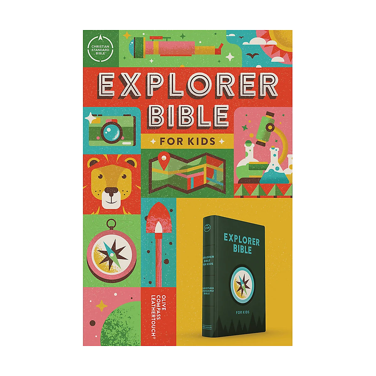 CSB Explorer Bible For Kids Olive Compass (Imitation Leather) - Image 2