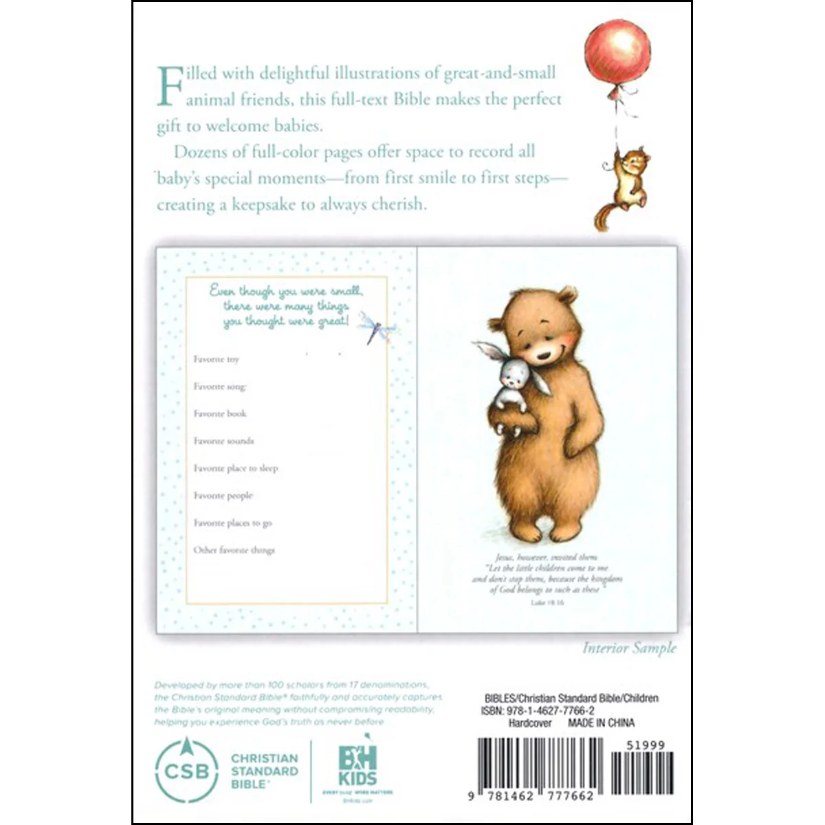 CSB Great And Small Bible A Keepsake Bible For Babies Boxed (Hardcover) - Image 2