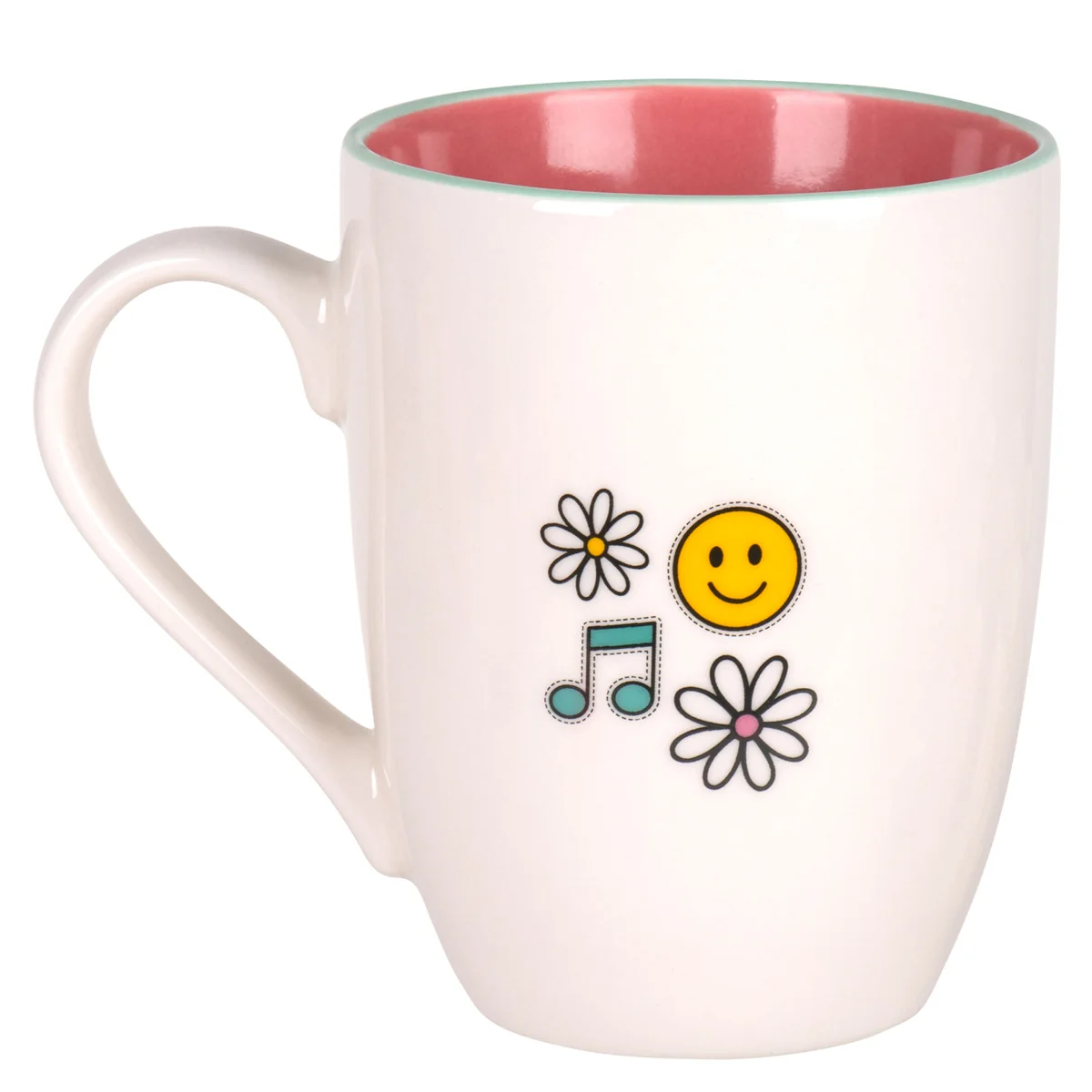 Dance and Be Glad Pink Interior Ceramic Mug - Image 2