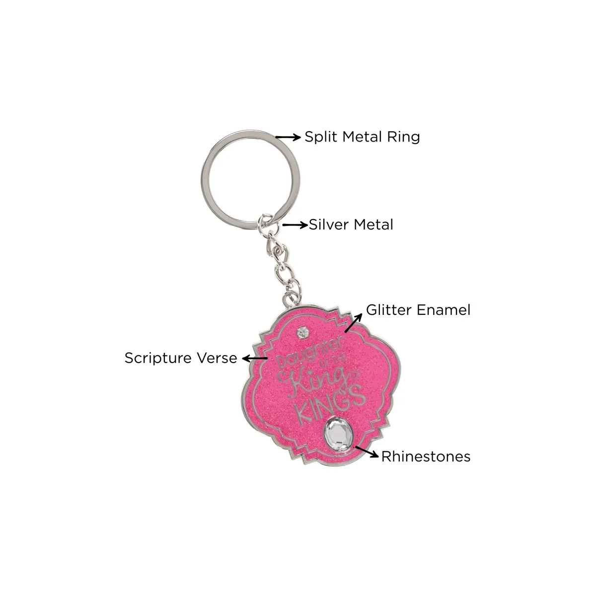 Daughter of the King of Kings Epoxy and Metal Key Ring - Image 5