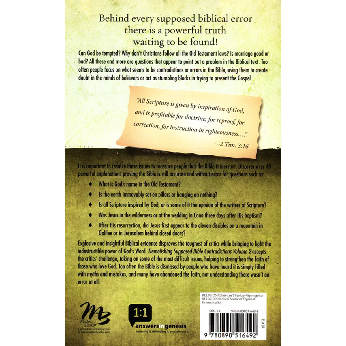 Demolishing Supposed Bible Contradictions Vol 2: Exploring Forty Alleged Contradictions (Paperback) - Image 2