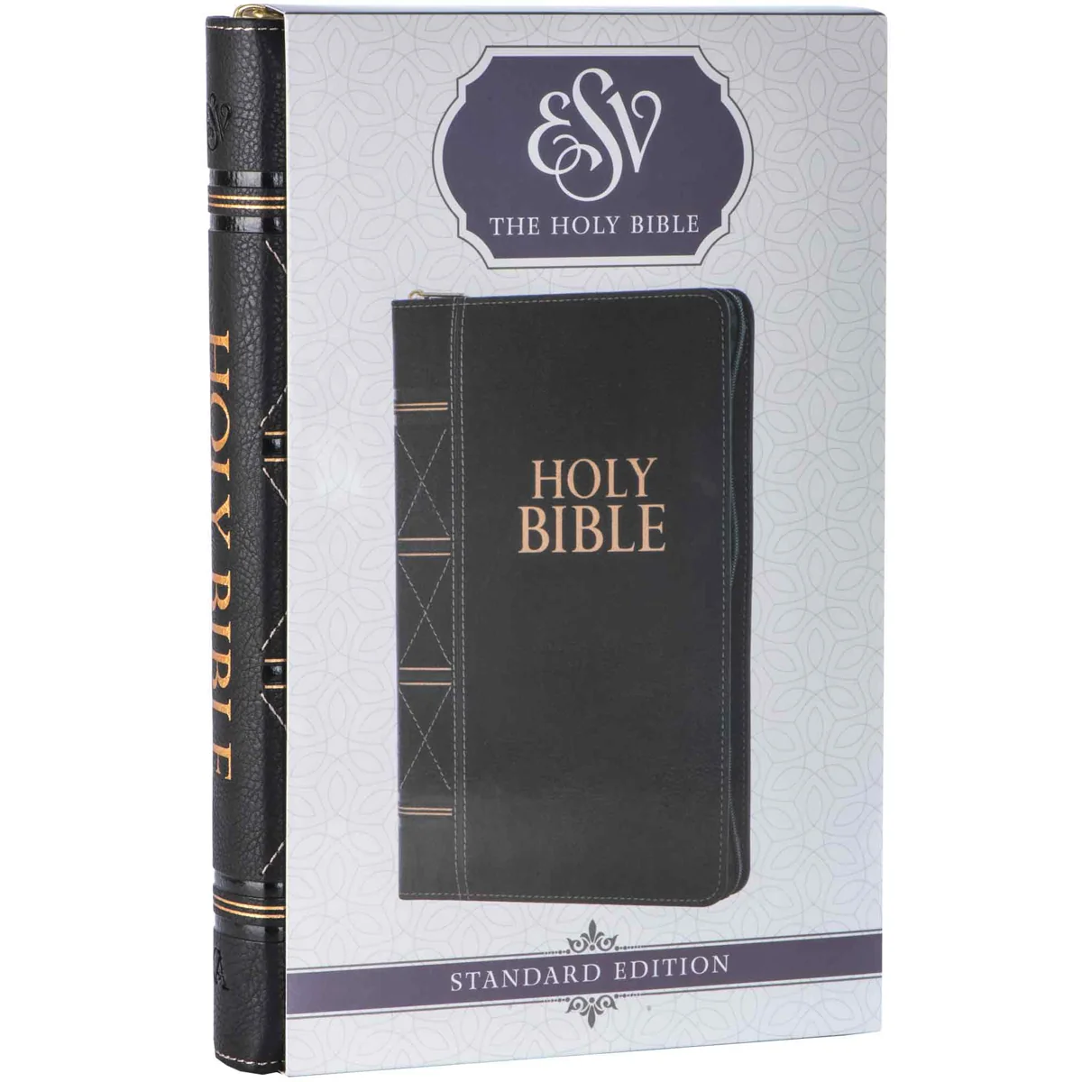 ESV Black Faux Leather Standard Bible Thumb Indexed With Zip - Image 3
