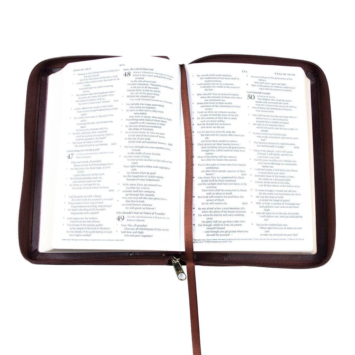 ESV Dark Brown Faux Leather Compact Bible With Zip - Image 6