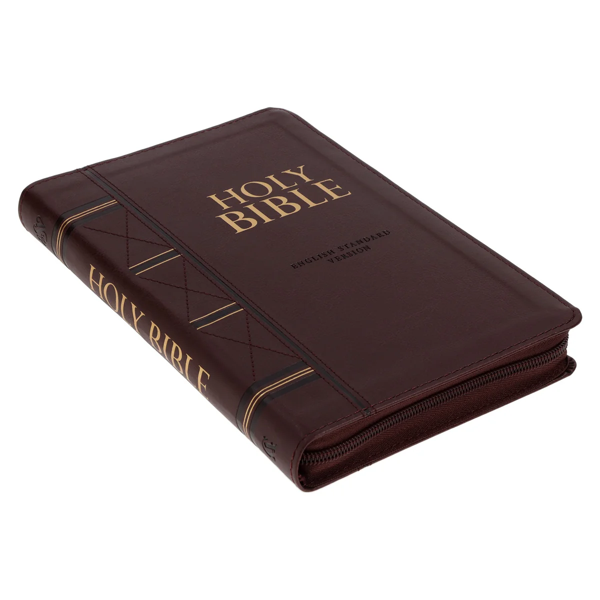 ESV Dark Brown Faux Leather Standard Bible Thumb Indexed With Zip - Image 3
