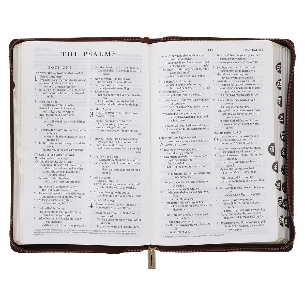 ESV Dark Brown Faux Leather Standard Bible Thumb Indexed With Zip - Image 4