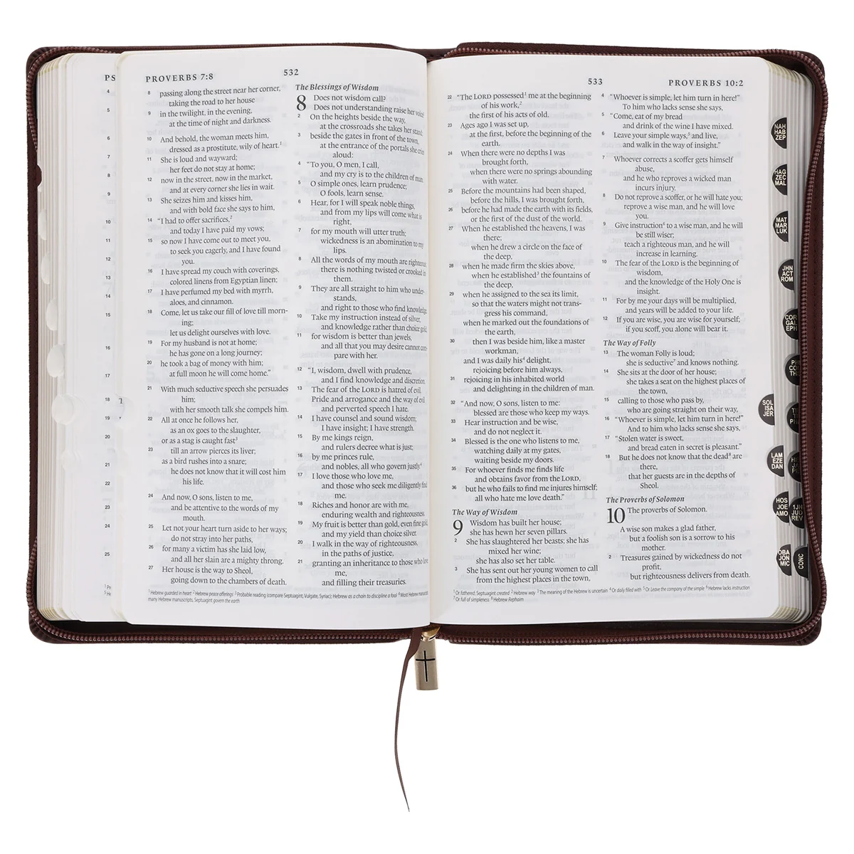 ESV Dark Brown Faux Leather Standard Bible Thumb Indexed With Zip - Image 6