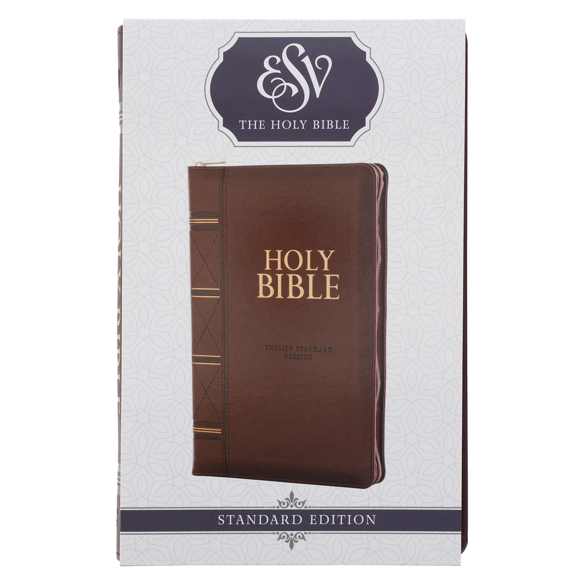 ESV Dark Brown Faux Leather Standard Bible Thumb Indexed With Zip - Image 7