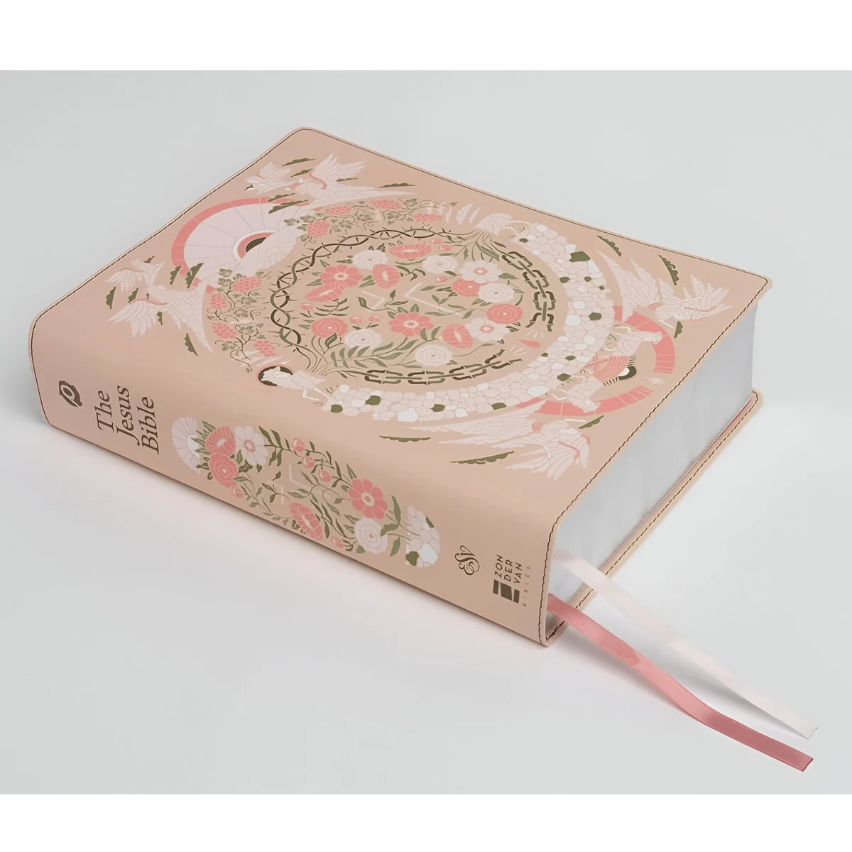 ESV Peach Floral Imitation Leather Jesus Bible Artists Edition - Image 3