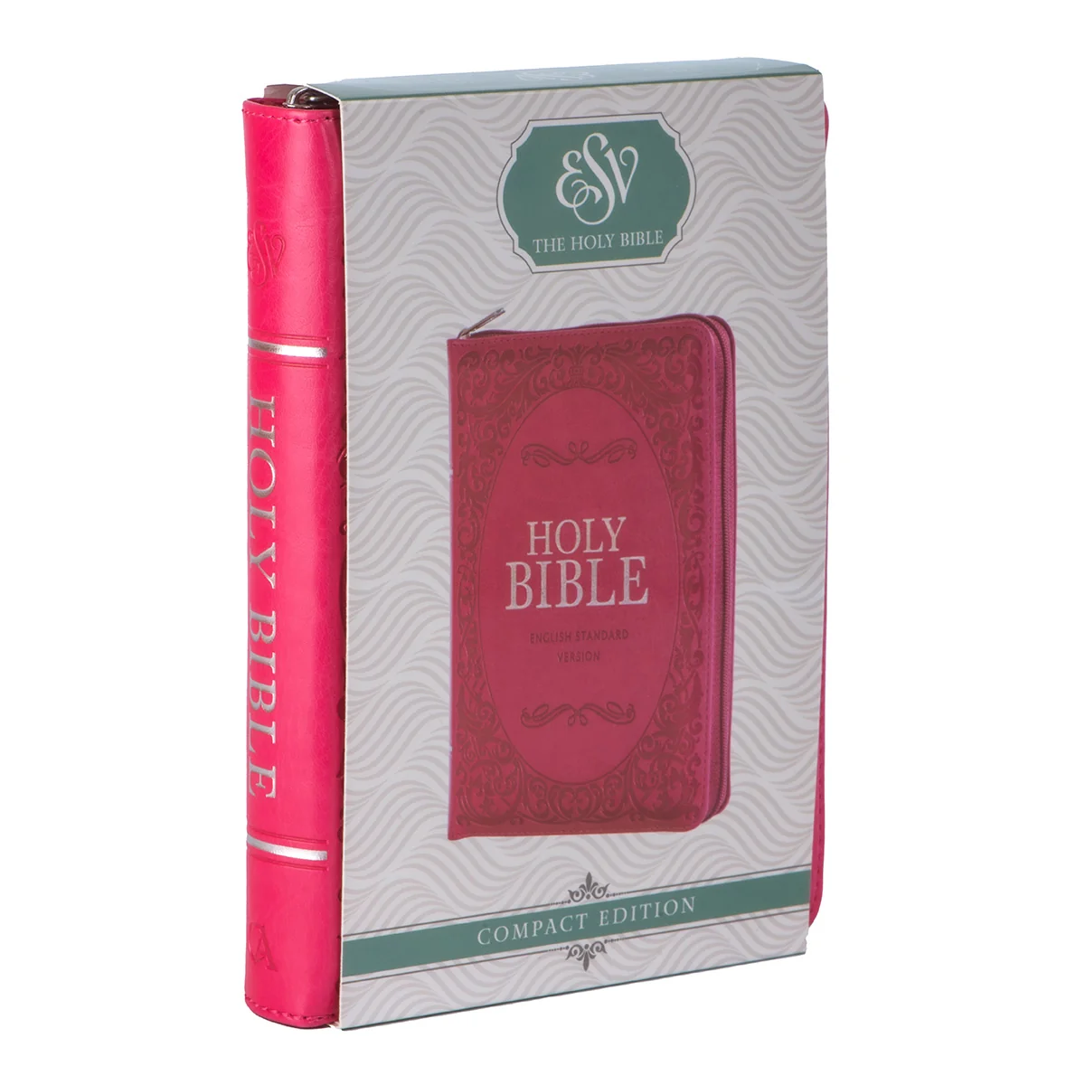 ESV Pink Faux Leather Compact Bible With Zip - Image 3