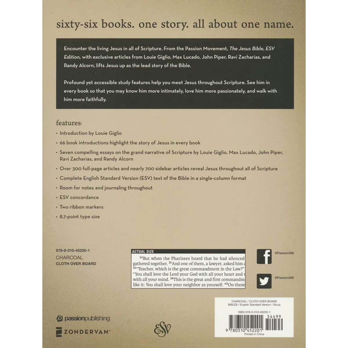 ESV The Jesus Bible Gray (Hardcover) - Image 2