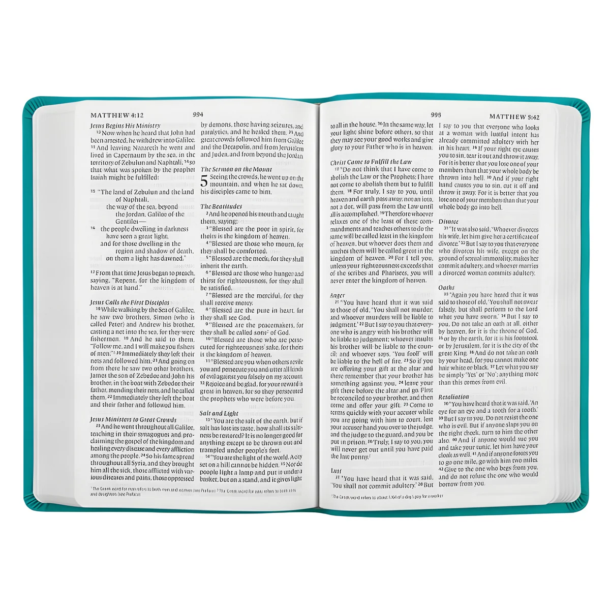 ESV Turquoise Emblem Design Imitation Leather Value Thinline Bible Large Print - Image 3